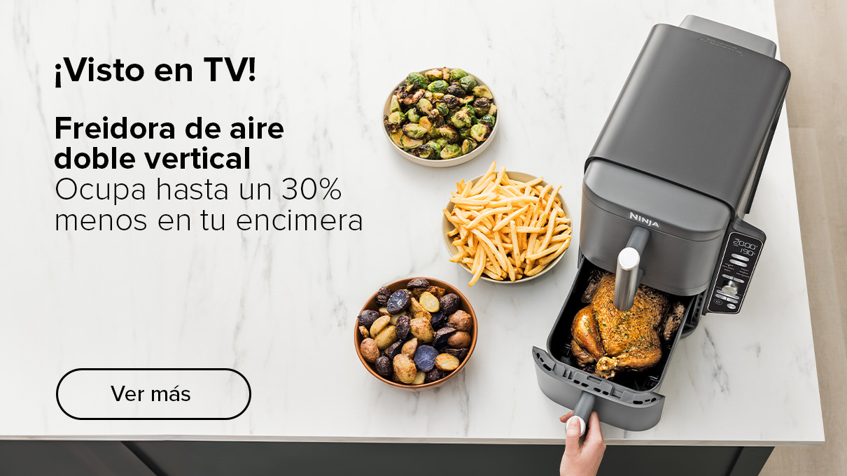 Visto en TV Freidora de aire vertical Ninja Double Stack: Vertical, ocupa un 30% menos en la encimera