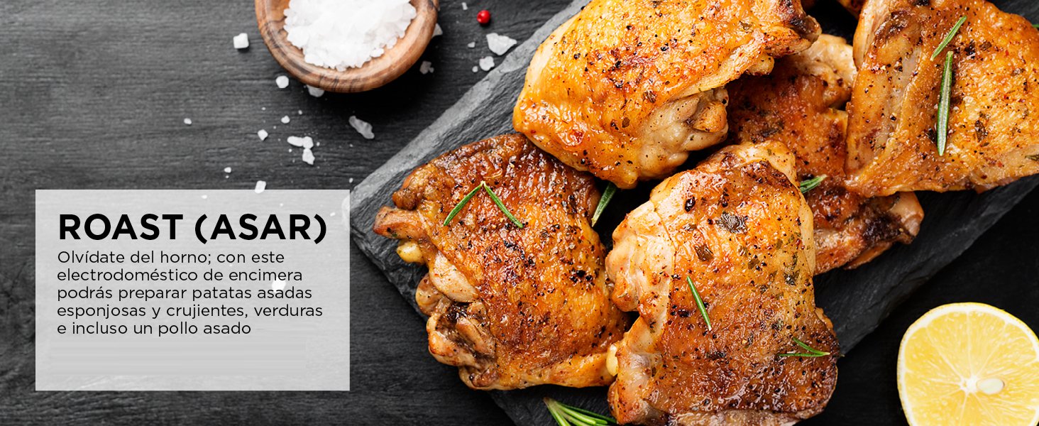 Función Roast / Asar: Olvídate del horno, con una Freidora de aire podrás preparar también asado
