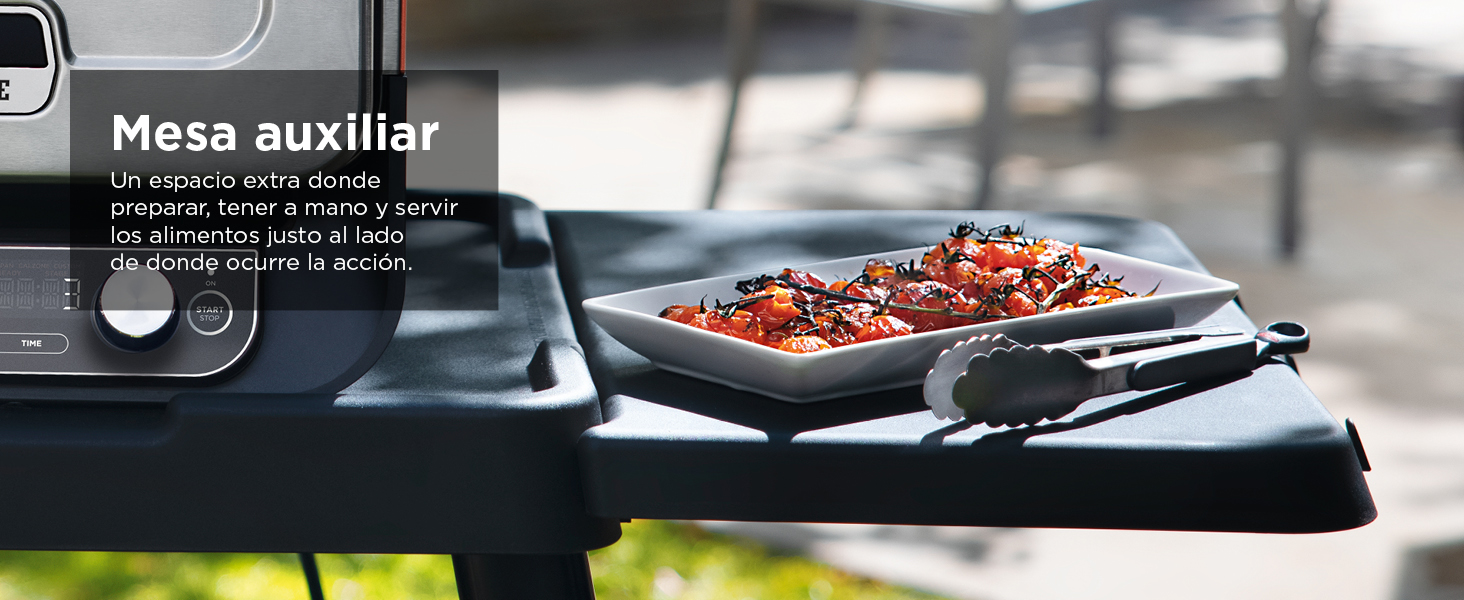 Accesorios Horno Exterior Ninja Woodfire: Mesa Auxiliar para tener más espacio de trabajo