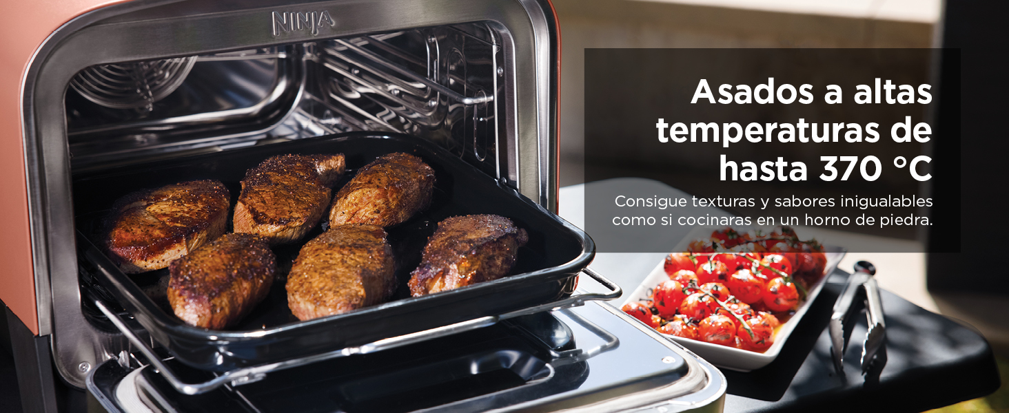 Horno Exterior Ninja Woodfire para Asados a altas temperaturas de hasta 370ºC