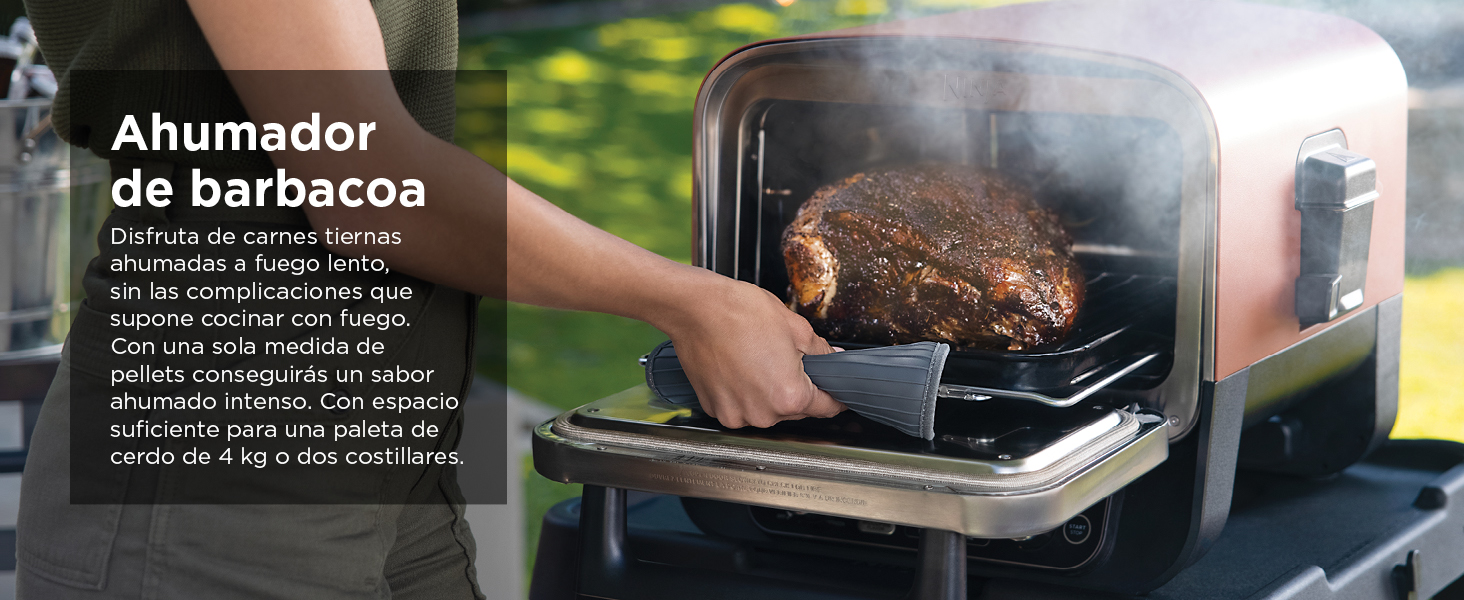 Horno Eléctrico Exterior Ninja Woodfire: también es un Ahumador
