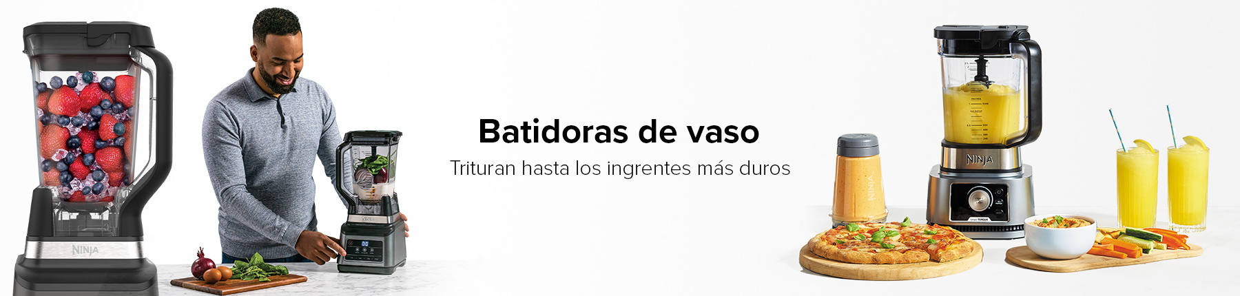Cabecera de Batidoras de Vaso Ninja: Trituran hasta los ingredientes más duros. 